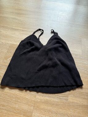 sofia by sofia vergara Black Ribbed V-Neck Cami